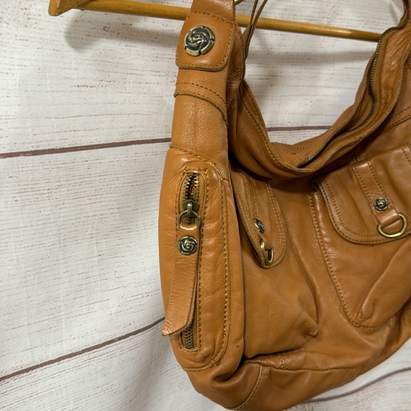 Gently used Tan leather shoulder from Anthropologie by Rough Roses - Picture 6 of 14
